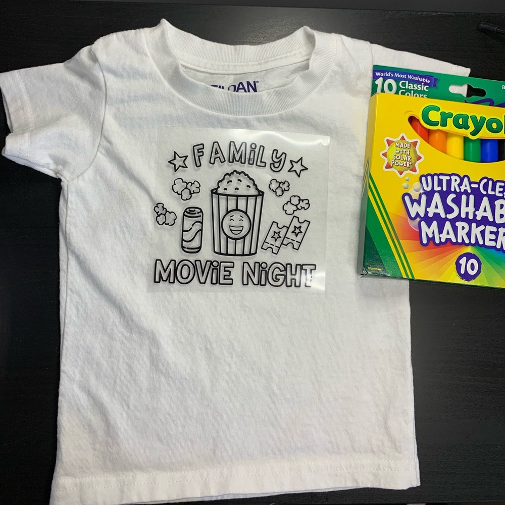Kid’s Coloring Shirt with Markers - Multiple Designs Available! - Picture 11 of 16